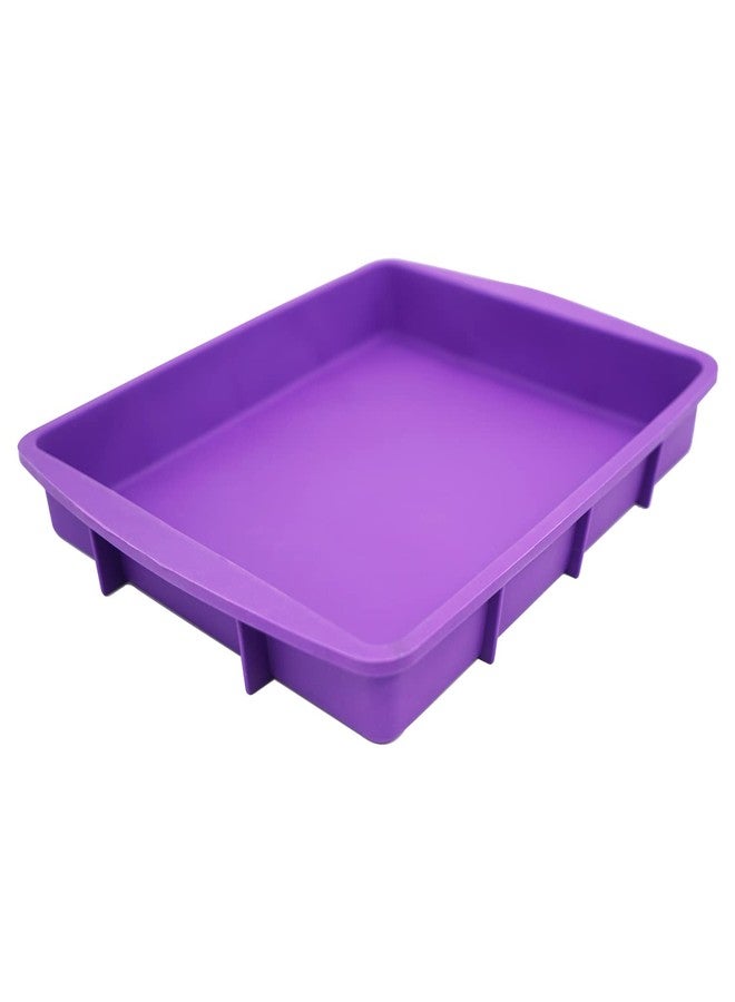 Lmaray 11 x 9.5 Inch Purple Silicone Baking Pan, Safe, Durable, Easy Cleanup, Microwave and Oven Safe - Image 1